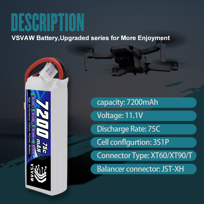 VSVAW 3S Lipo Battery 11.1V 72 - đánh giá và giá Drone Rc Truck