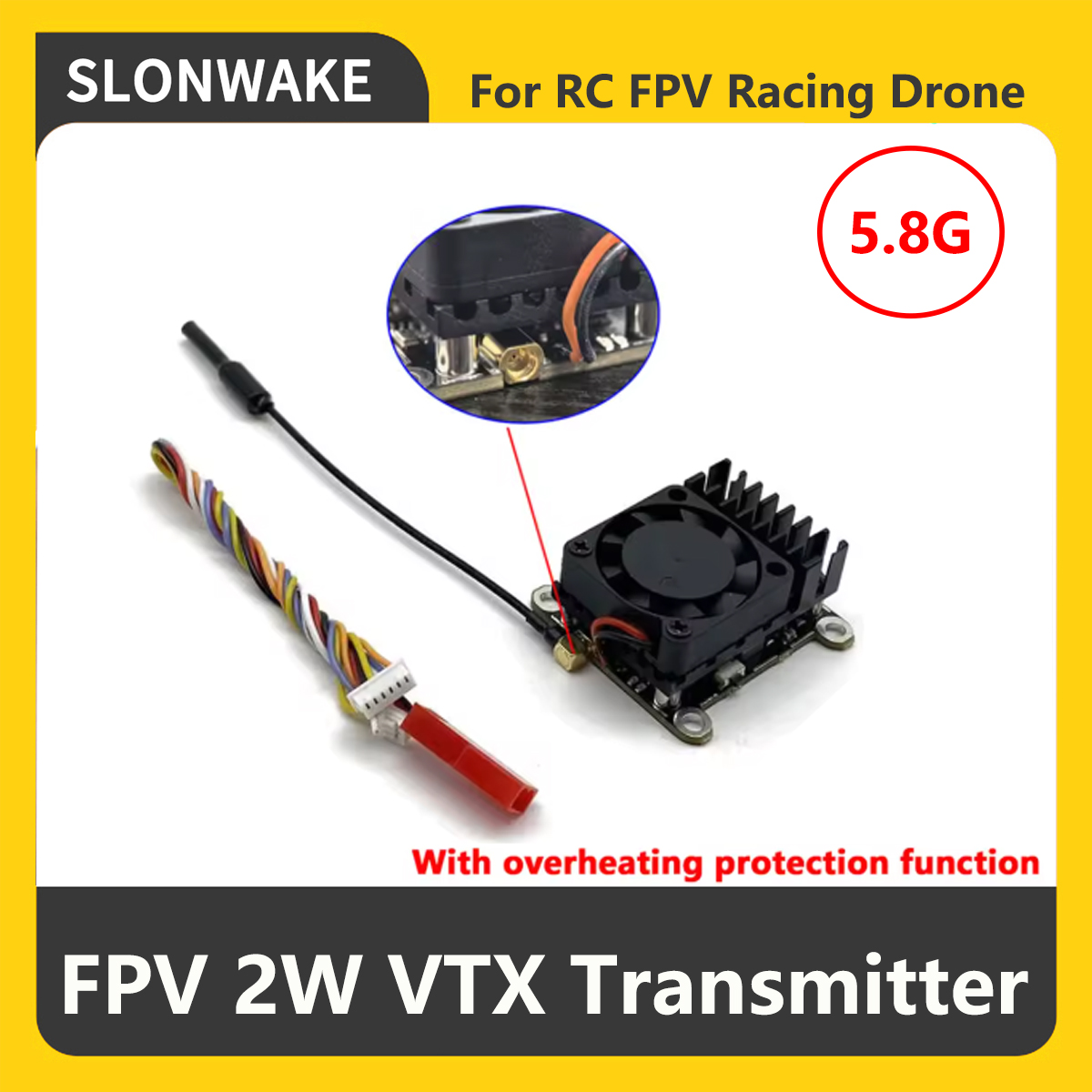 SLONWAKE 5.8G 2000mW FPV VTX T - đánh giá và giá Drone Rc Accessories
