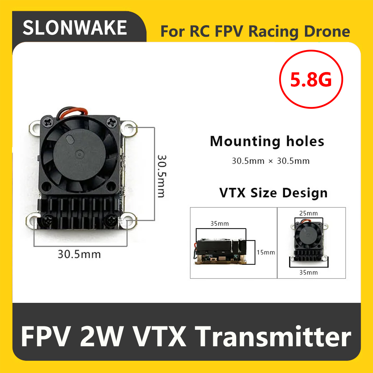 SLONWAKE 5.8G 2000mW FPV VTX T - đánh giá và giá Drone Rc Accessories