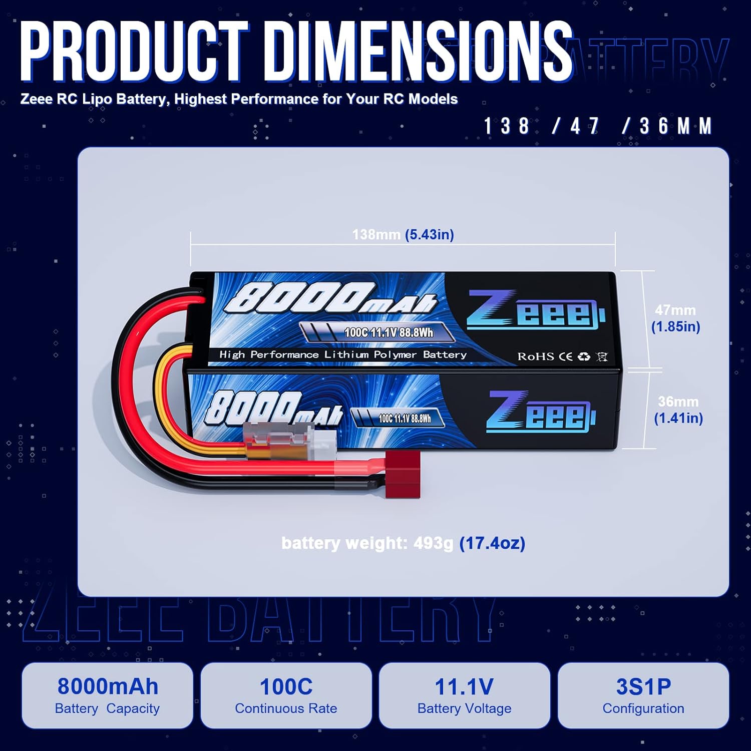 Zeee Lipo 3S 8000mAh Battery 1 - đánh giá và giá Drone Rc Truck