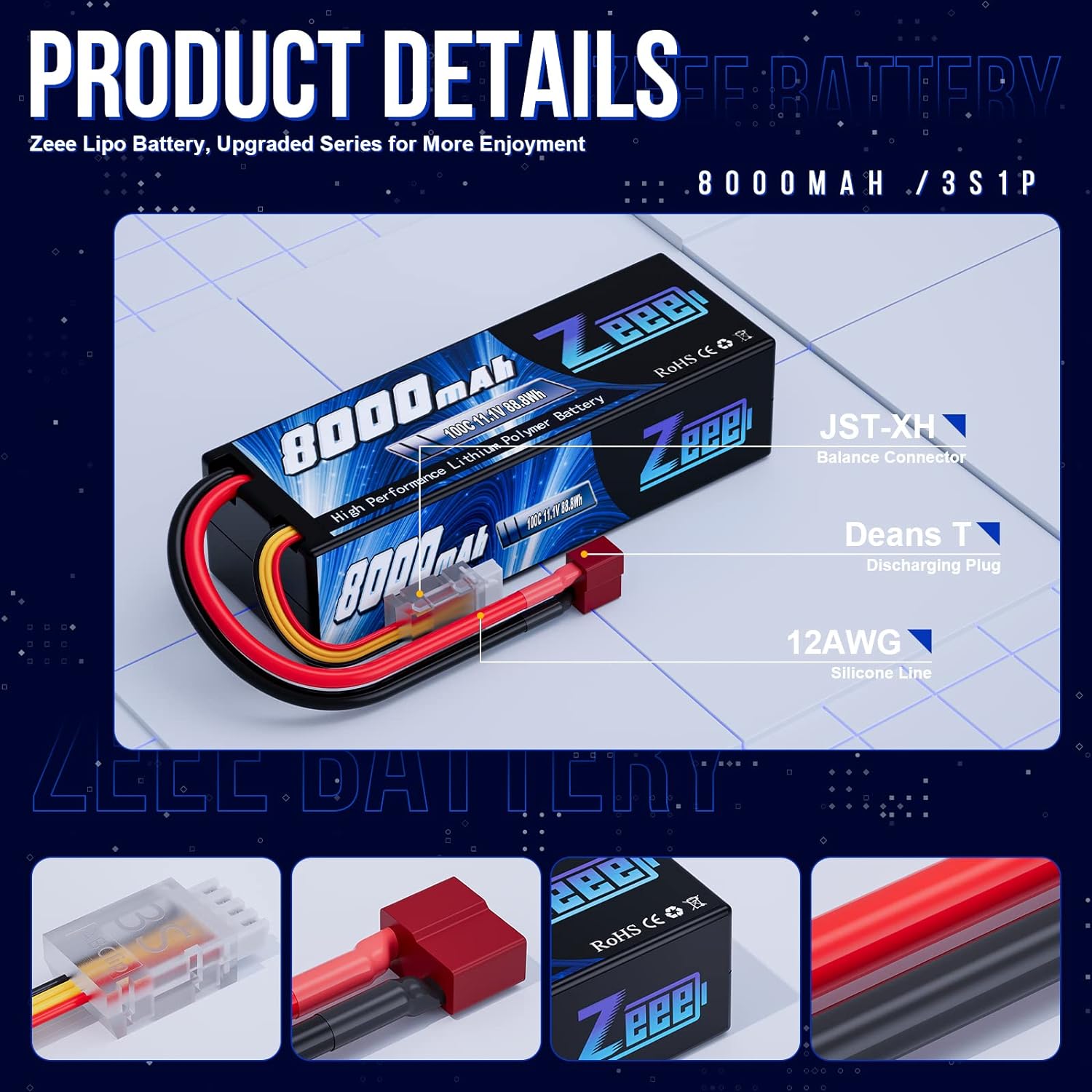 Zeee Lipo 3S 8000mAh Battery 1 - đánh giá và giá Drone Rc Truck