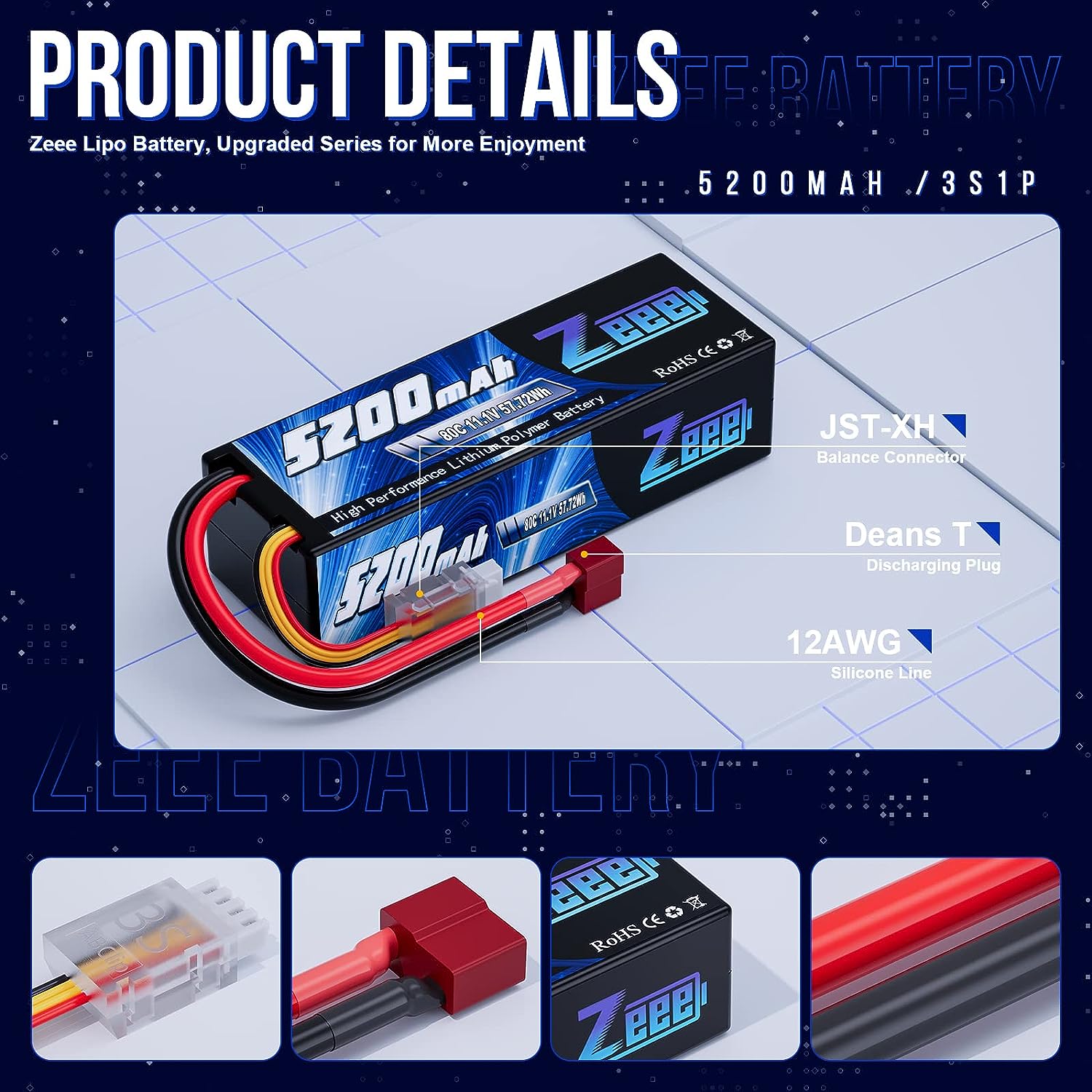 1/2pcs Zeee 3S 5200mAh Lipo Ba - đánh giá và giá Drone Rc Truck