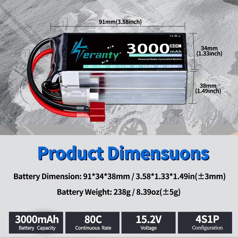 2Pcs TERANTY 14.8V 15.2V Lipo  - đánh giá và giá Drone Rc Truck